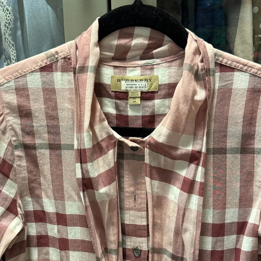 Burberry Pink and White Checkered Shirt - Picture 3 of 4